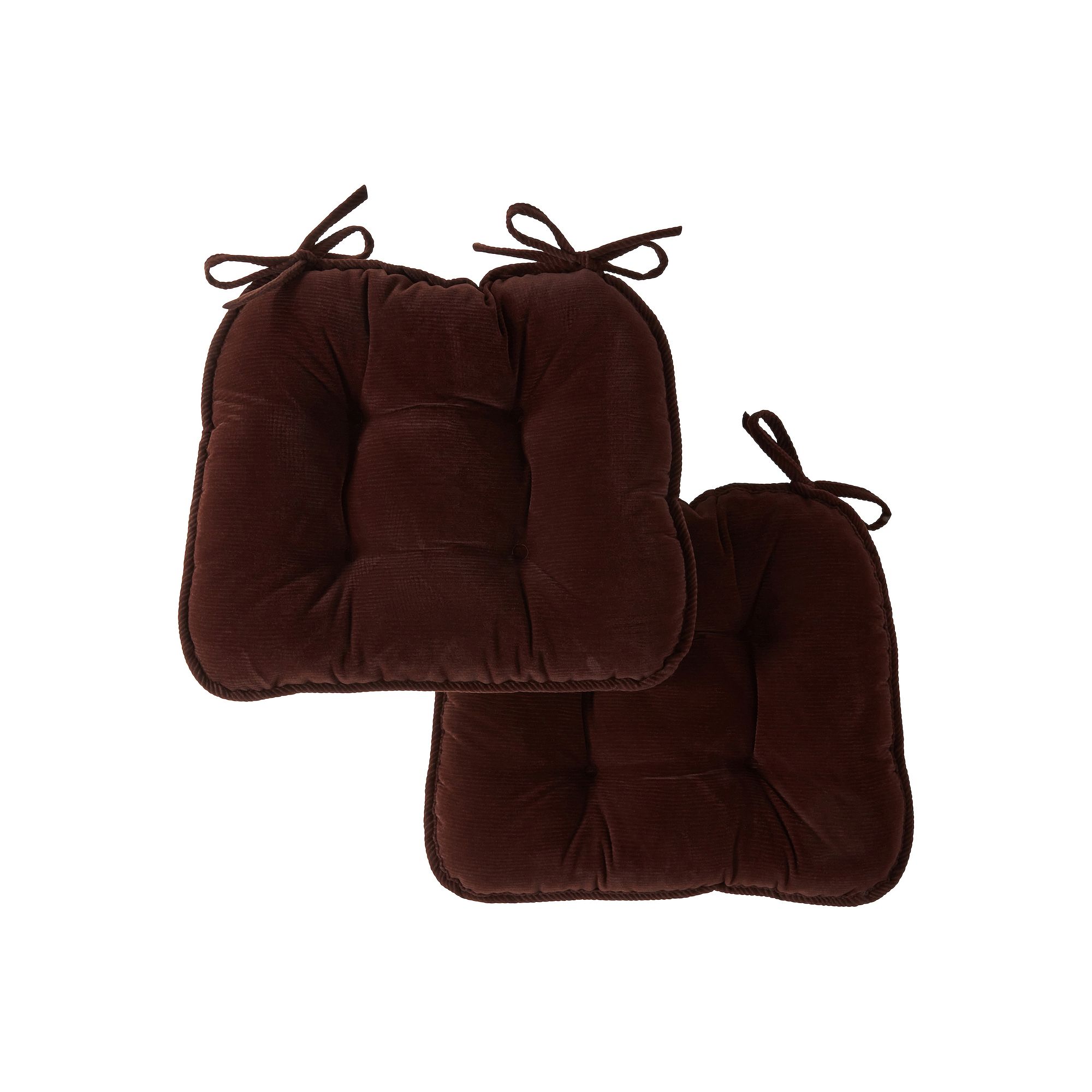 Greendale Home Fashions 2-Pack Omaha Corduroy Dining Chair Cushion Set, Bit