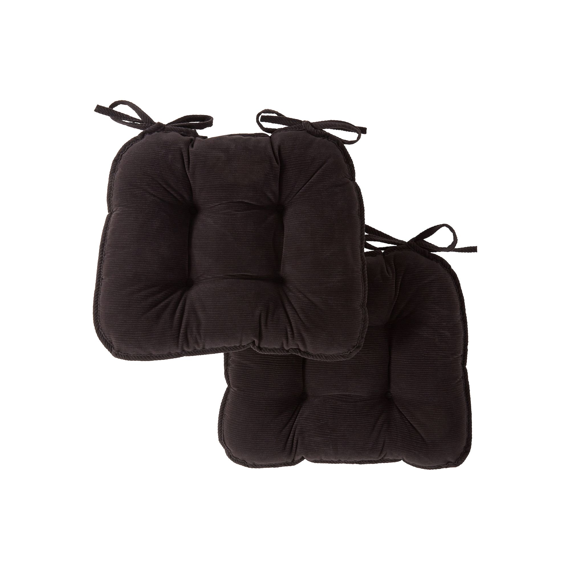 Greendale Home Fashions 2-Pack Omaha Corduroy Dining Chair Cushion Set, Gre