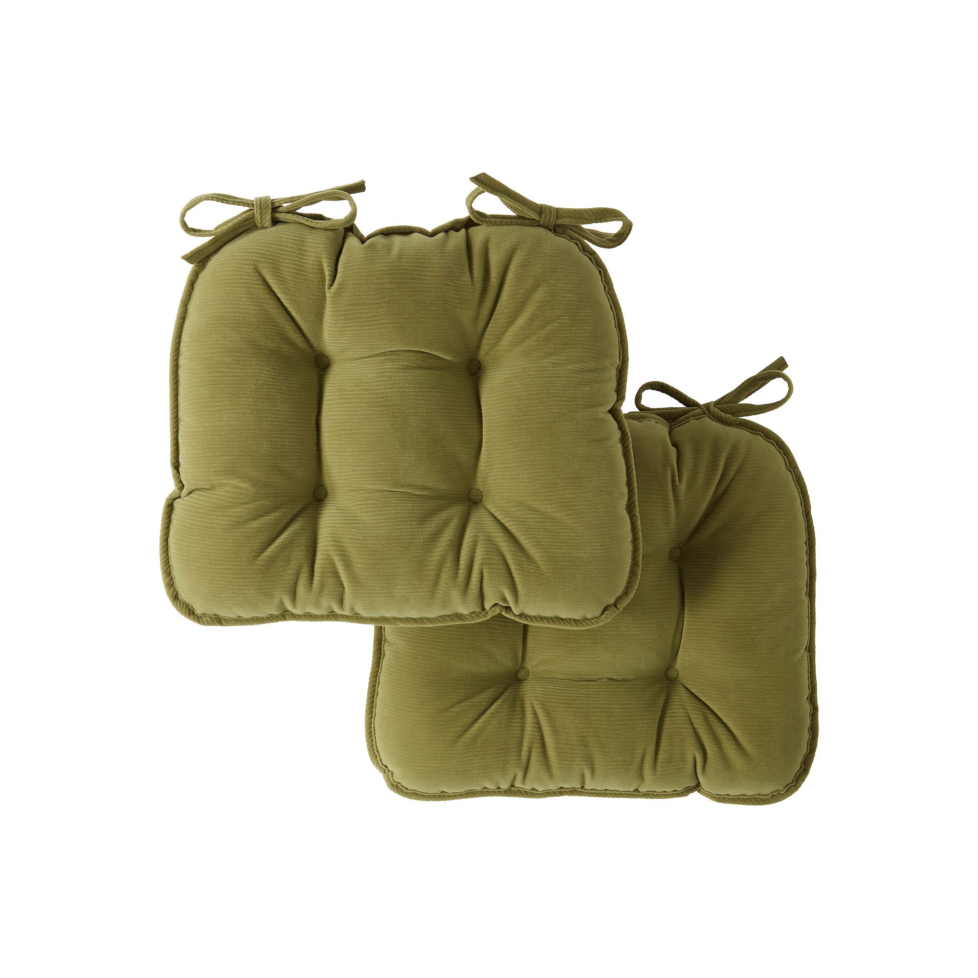 Greendale Home Fashions 2-Pack Omaha Corduroy Dining Chair Cushion Set