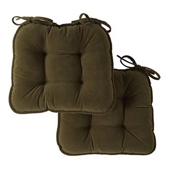 Greendale Home Fashions 2-Pack Omaha Corduroy Dining Chair Cushion Set