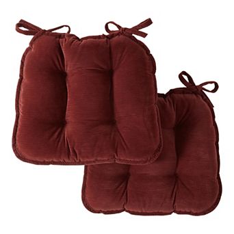 Greendale Home Fashions 2-Pack Omaha Corduroy Dining Chair Cushion Set