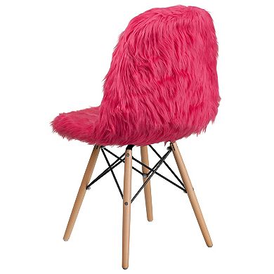 Emma and Oliver Shaggy Dog Hot Pink Accent Chair