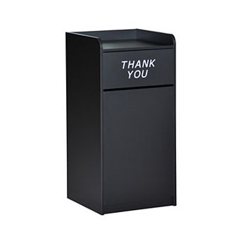 Emma and Oliver Wood Tray Top "Thank You" Restaurant Food Court Receptacle