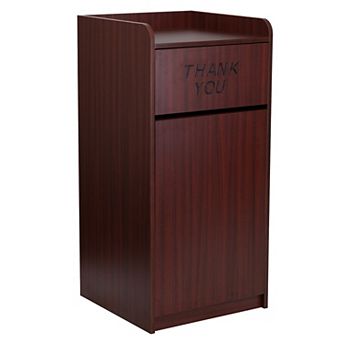 Emma and Oliver Wood Tray Top "Thank You" Restaurant Food Court Receptacle