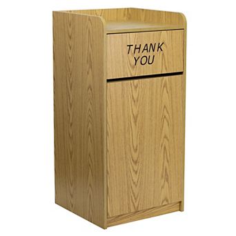 Emma and Oliver Wood Tray Top "Thank You" Restaurant Food Court Receptacle