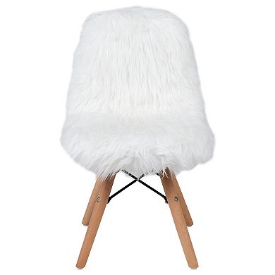 Emma and Oliver Kids Shaggy Dog Accent Chair - Desk Chair - Playroom Chair