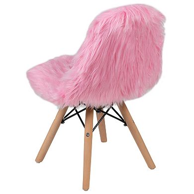 Emma and Oliver Kids Shaggy Dog Accent Chair - Desk Chair - Playroom Chair