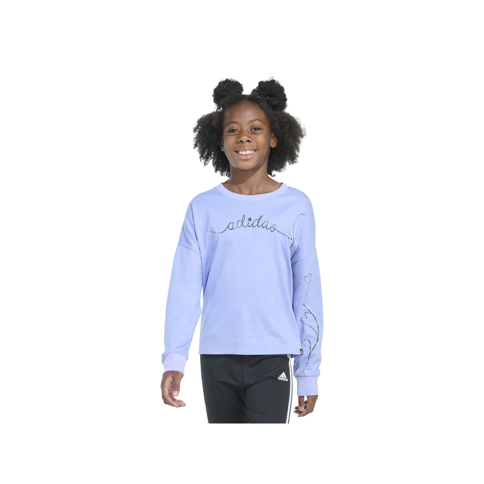 Girls 7-16 & Plus adidas Crewneck Long Sleeve T-Shirt in Regular & Plus Siz