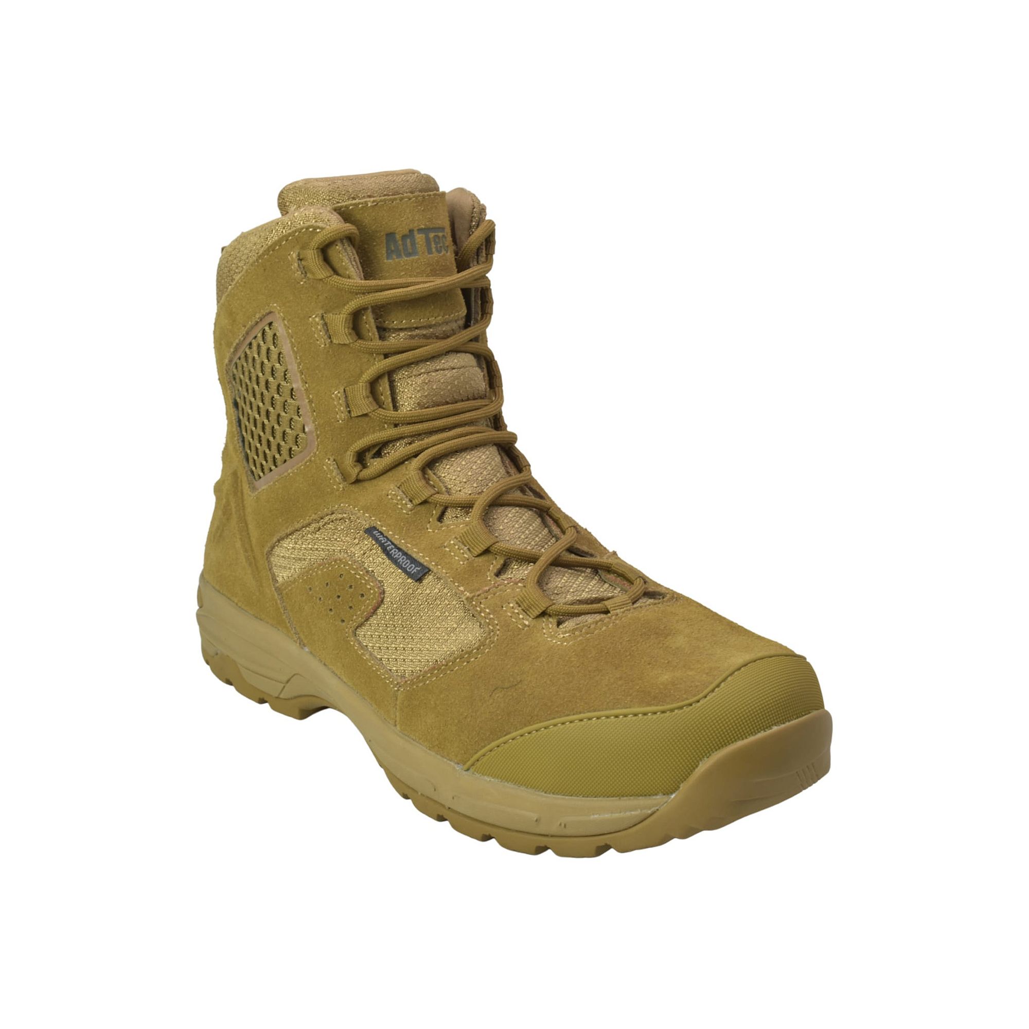 AdTec Suede Waterproof Mens Tactical Boots, Size: 7.5, Coyote