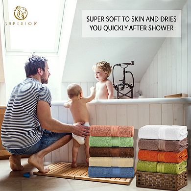 SUPERIOR 4 pc Highly-Absorbent Cotton Luxury Solid Bath Towel Set