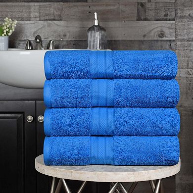SUPERIOR 4 pc Highly-Absorbent Cotton Luxury Solid Bath Towel Set