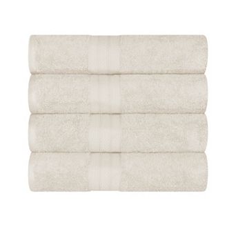 Superior 4 pc Long Staple Combed Highly-Absorbent Solid Cotton Bath Towel Set
