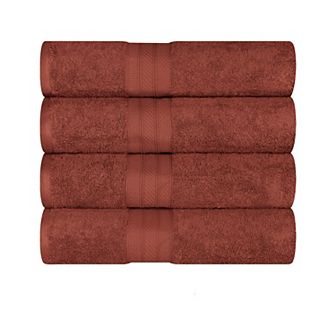 Superior 4 pc Long Staple Combed Highly-Absorbent Solid Cotton Bath Towel Set