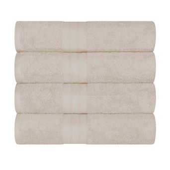 Superior 4 pc Long Staple Combed Highly-Absorbent Solid Cotton Bath Towel Set