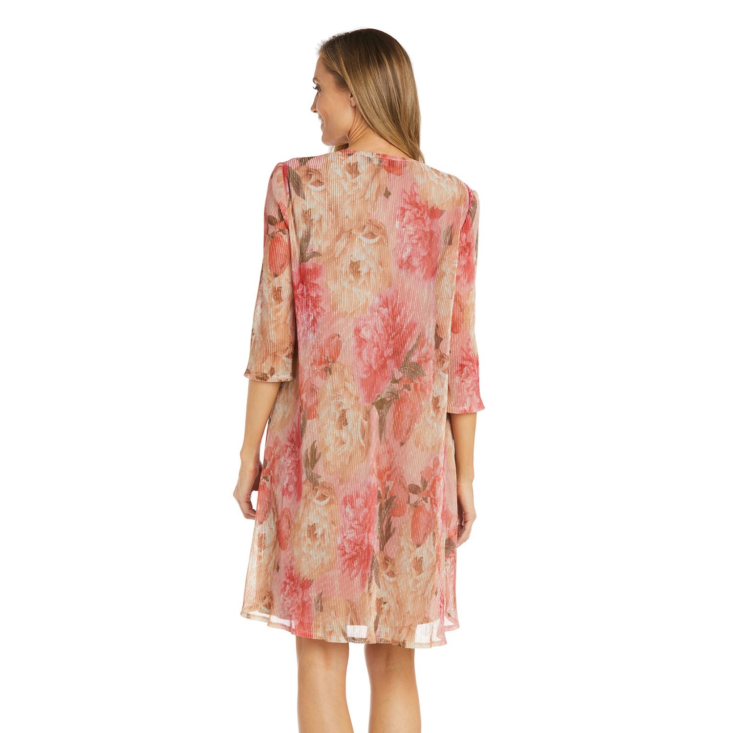 thumbnail image 2 of Women's Knee Length Jacket Dress - Mesh Patterned Formal Dress With Lace Jacket, Polyester Spandex Blend 2 of 13