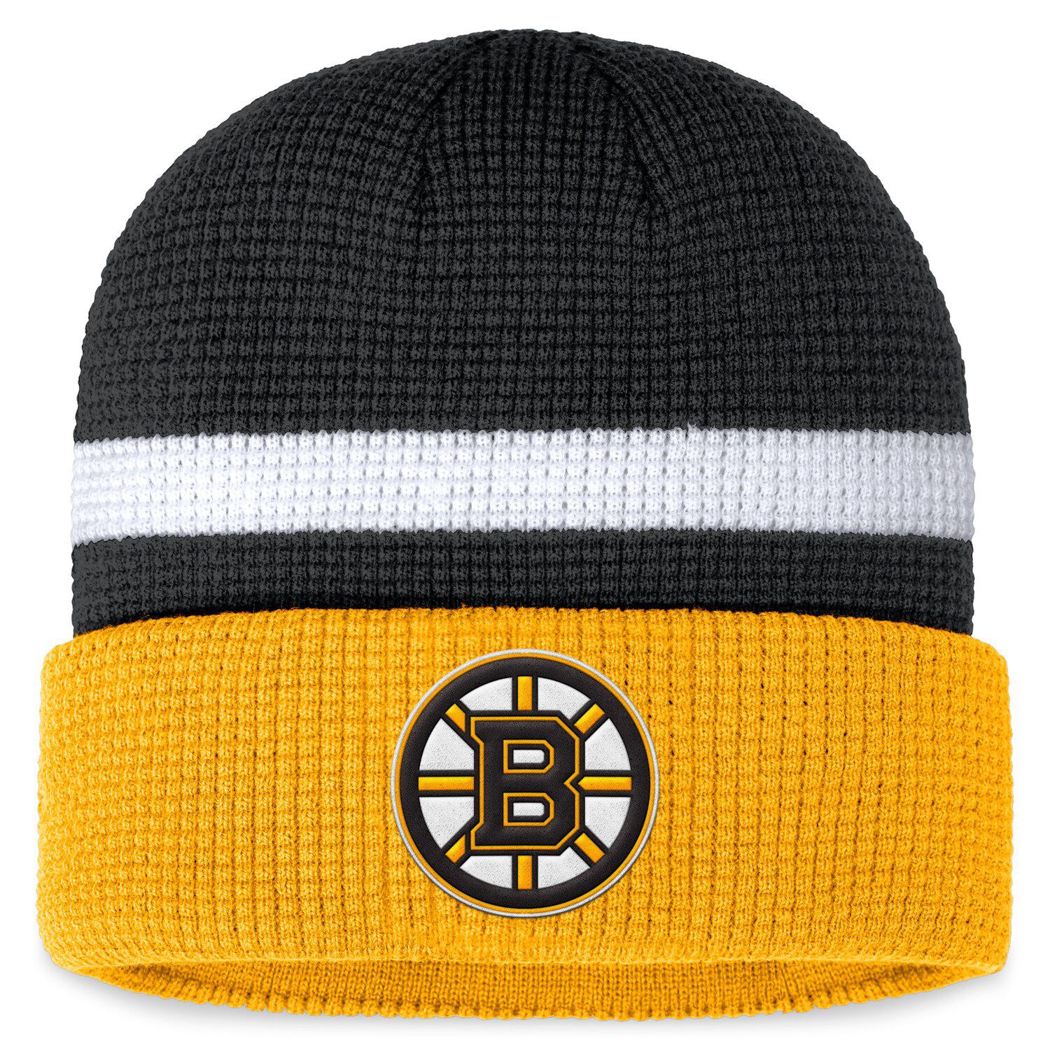 Men's Fanatics Branded Black/Gold Boston Bruins Fundamental Cuffed Knit Hat