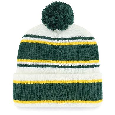 Youth '47 White Green Bay Packers Stripling Cuffed Knit Hat with Pom