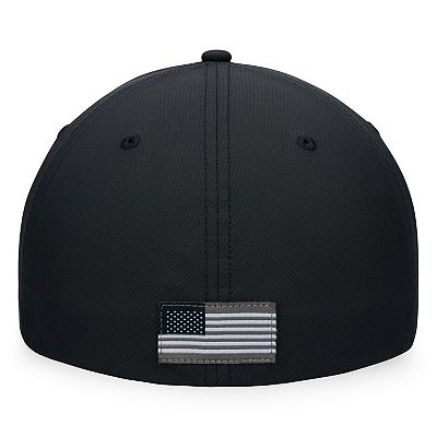 Men s Top of the World Black Wisconsin Badgers OHT Military Appreciation Camo Render Flex Hat