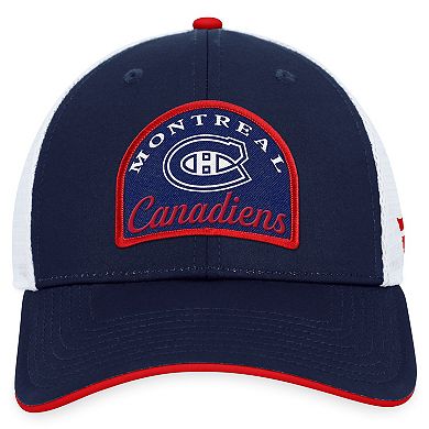 Men's Fanatics Branded Navy/White Montreal Canadiens Fundamental Adjustable Hat