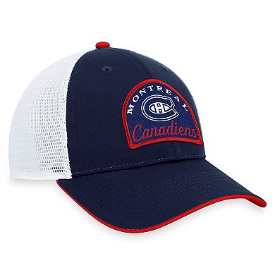 Men's Fanatics Branded Navy/White Montreal Canadiens Fundamental Adjustable Hat