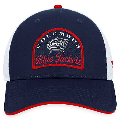 Men's Fanatics Branded Navy/White Columbus Blue Jackets Fundamental Adjustable Hat