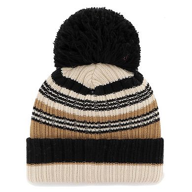 Women's '47 Natural Chicago Bears Barista Cuffed Knit Hat with Pom