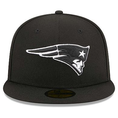 Men's New Era Black New England Patriots Main Patch 59FIFTY Fitted Hat