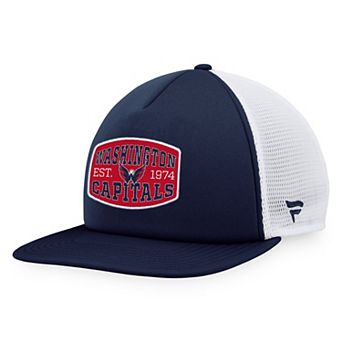 Men's Fanatics Branded Navy/White Washington Capitals Foam Front Patch Trucker Snapback Hat