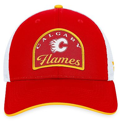 Men's Fanatics Branded Red/White Calgary Flames Fundamental Adjustable Hat