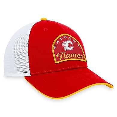 Men's Fanatics Branded Red/White Calgary Flames Fundamental Adjustable Hat