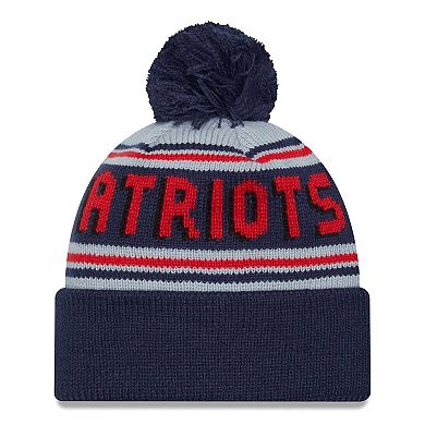 Men's New Era Navy New England Patriots Main Cuffed Knit Hat with Pom