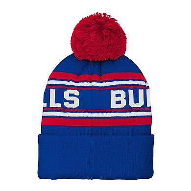 Preschool Royal Buffalo Bills Jacquard Cuffed Knit Hat with Pom