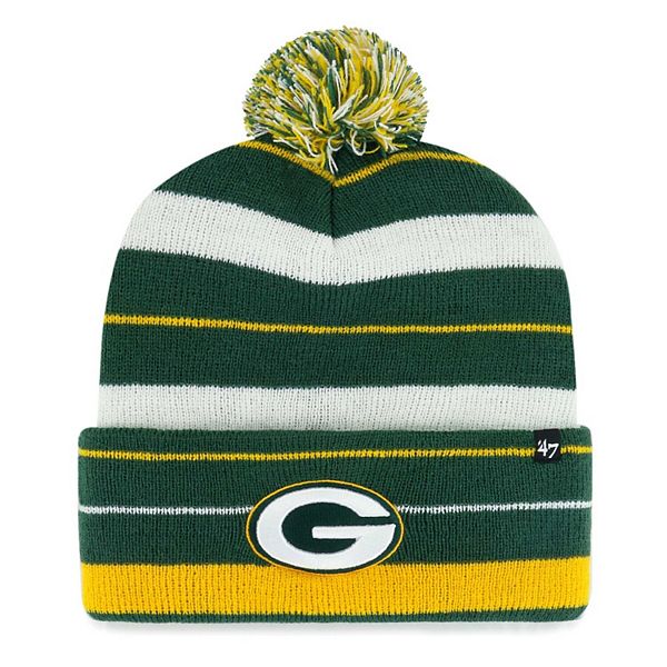 Men's '47 Green Green Bay Packers Powerline Cuffed Knit Hat with Pom