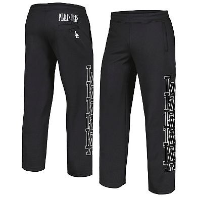 Men's PLEASURES Black Los Angeles Dodgers Pitcher Track Pants