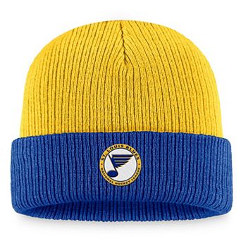 Men's Fanatics Branded Gold/Blue St. Louis Blues Heritage Vintage Cuffed Knit Hat