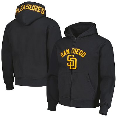 Men's PLEASURES Black San Diego Padres Opening Day Full-Zip Hoodie