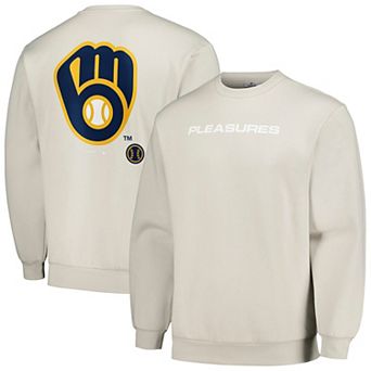 Men's Gray Milwaukee Brewers Ballpark Pullover Sweatshirt