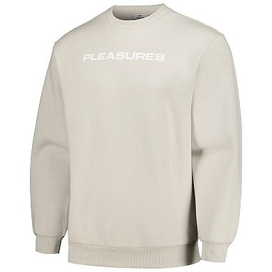 Men's PLEASURES Gray Milwaukee Brewers Ballpark Pullover Sweatshirt