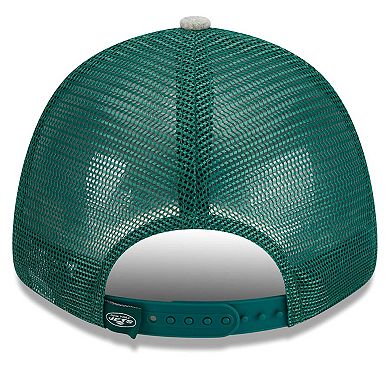 Men's New Era Heather Gray/Green New York Jets Pop Trucker 9FORTY Adjustable Hat