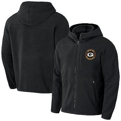 Men's NFL x Darius Rucker Collection by Fanatics Black Green Bay Packers Sherpa Full-Zip Hoodie