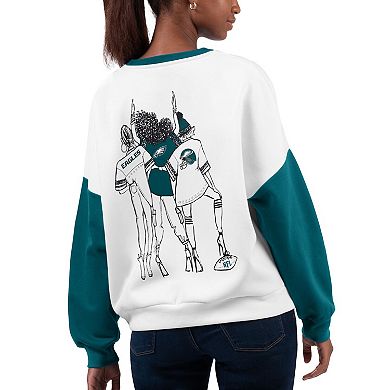 Women's G-III 4Her by Carl Banks White Philadelphia Eagles A-Game Pullover Sweatshirt