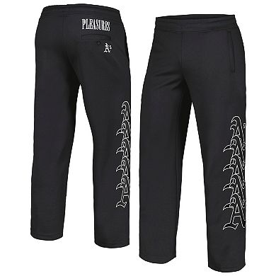 Men's PLEASURES Black Oakland Athletics Pitcher Track Pants
