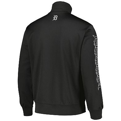 Men's PLEASURES Black Detroit Tigers Pitcher Full-Zip Track Jacket