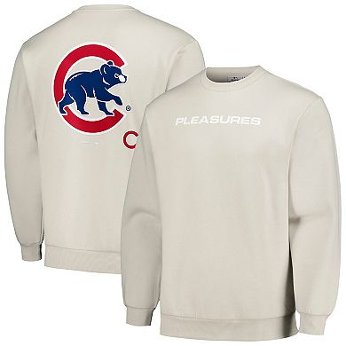 Men's PLEASURES Gray Chicago Cubs Ballpark Pullover Sweatshirt