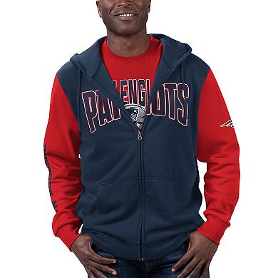 Men's G-III Sports by Carl Banks Navy/Red New England Patriots T-Shirt & Full-Zip Hoodie Combo Set