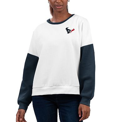 Women's G-III 4Her by Carl Banks White Houston Texans A-Game Pullover Sweatshirt