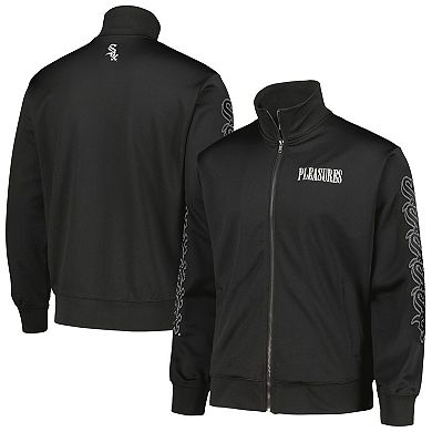 Men's PLEASURES Black Chicago White Sox Pitcher Full-Zip Track Jacket