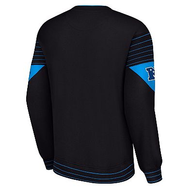 Men's Starter Black Carolina Panthers Face-Off Pullover Sweatshirt