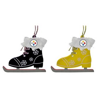 The Memory Company Pittsburgh Steelers Two-Pack Ice Skate Ornament Set