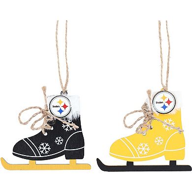 The Memory Company Pittsburgh Steelers Two-Pack Ice Skate Ornament Set